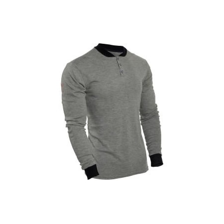 National Safety Apparel TECGEN CC Flame Resistant Long Sleeve Henley, M, Gray, C541NGEBSLSMD